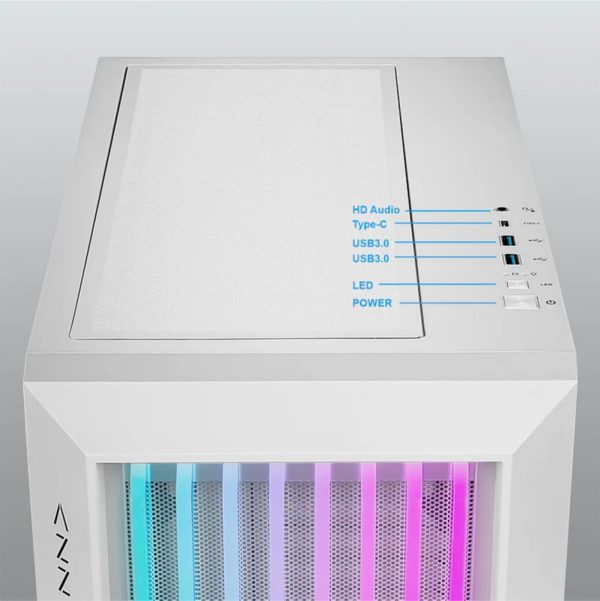 Case Azza Guardian 520 Midi Tower Wit Glass - Afbeelding 4
