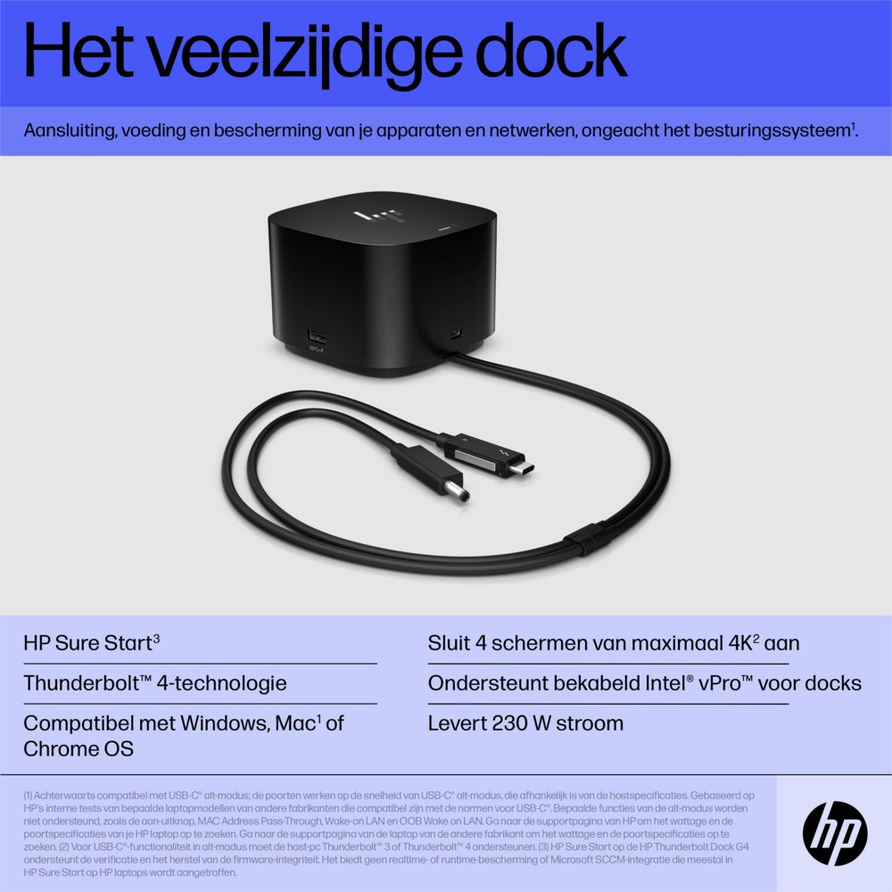 HP G4 Docking Station | Thunderbolt 280W | Zwart - Afbeelding 7