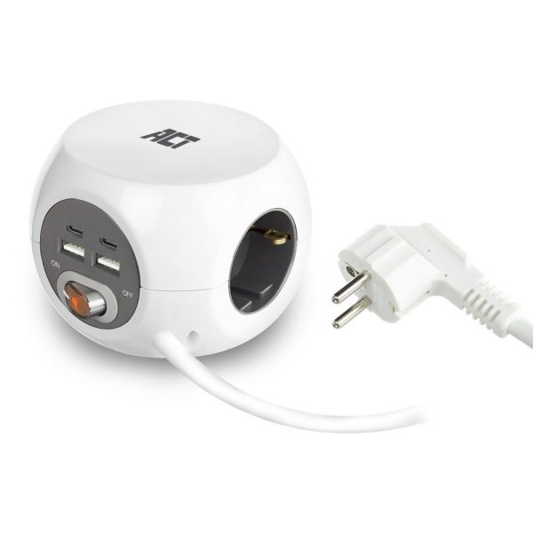 ACT AC2415 power uitbreiding 1,5 m 3 AC-uitgang(en) Binnen Wit - Afbeelding 9