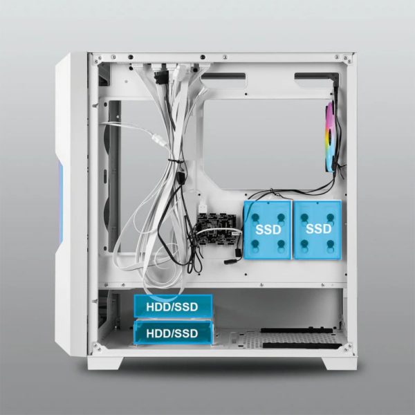 Case Azza Guardian 520 Midi Tower Wit Glass - Afbeelding 8
