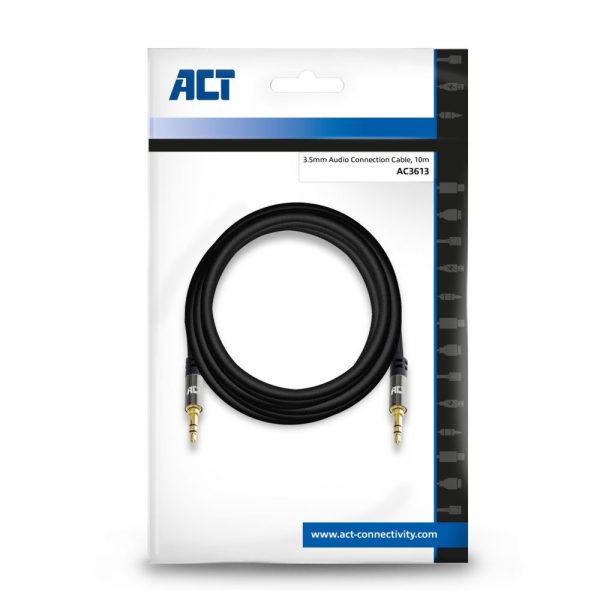 ACT AC3613 audio kabel 10 m 3.5mm Zwart - Afbeelding 3