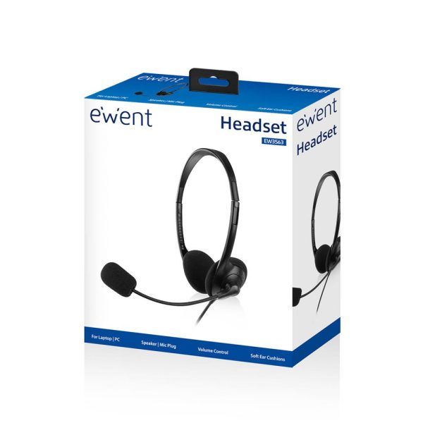 Ewent EW3563 hoofdtelefoon/headset Hoofdband 3,5mm-connector Zwart - Afbeelding 5