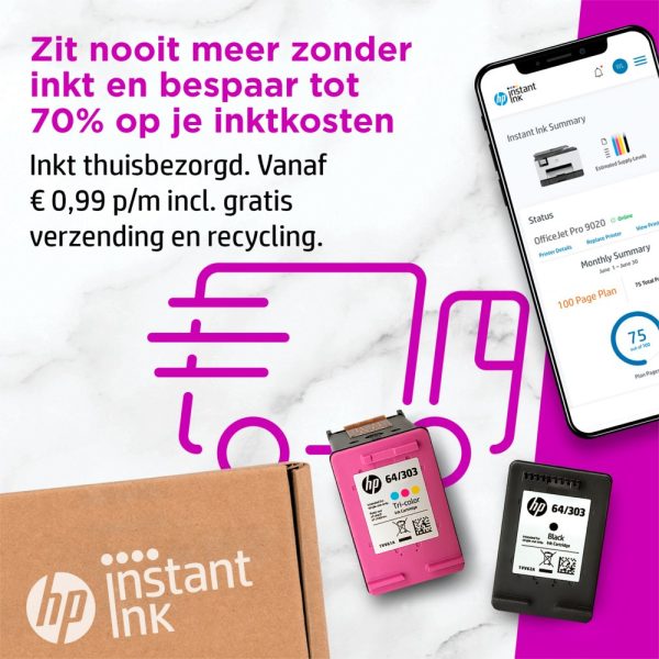HP OfficeJet Pro 9022e All-in-One-printer, Printen, kopiëren, scannen, faxen, Automatische invoer voor 35 vellen; Printen via USB-poort aan voorzijde; Scannen naar e-mail; Dubbelzijdig printen - Afbeelding 6