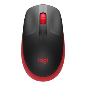 Logitech M190 | Ambidextrous Draadloze Muis | RF-Draadloos | 1000 DPI | Zwart/Rood