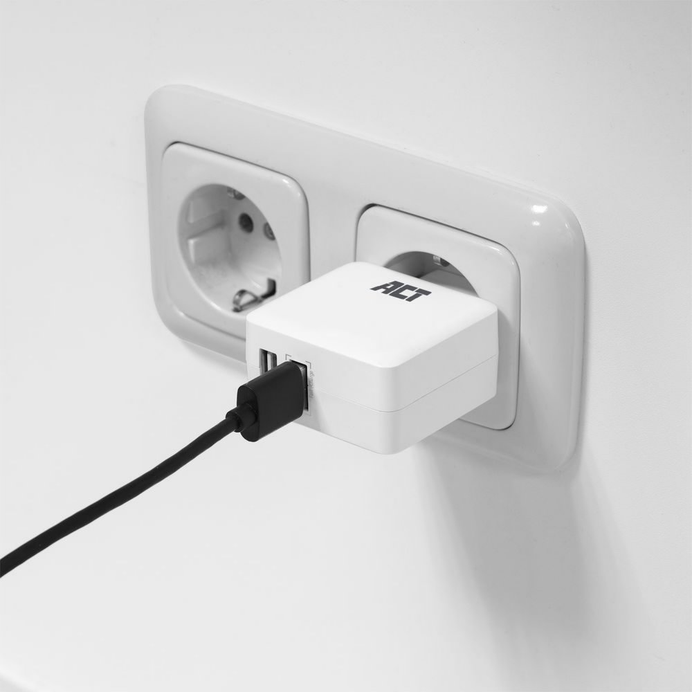 ACT AC2125 | Fast Charge Dual USB-A Oplader 30W | Wit - Afbeelding 4