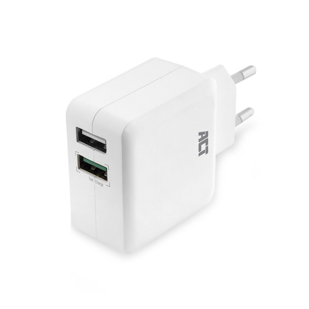 ACT AC2125 | Fast Charge Dual USB-A Oplader 30W | Wit - Afbeelding 3