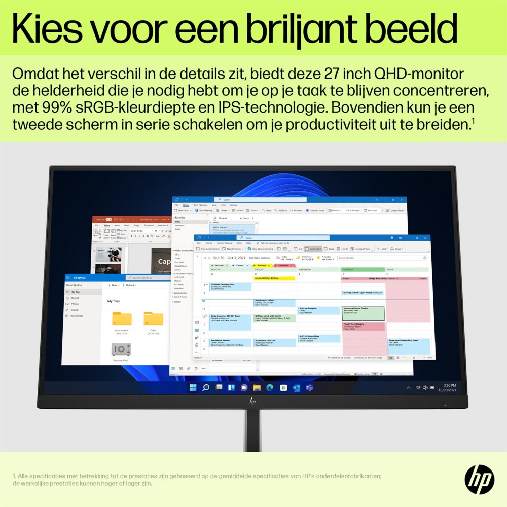HP E27u G5 27" | 2560 x 1440 75Hz | USB-Hub | Monitor - Afbeelding 14