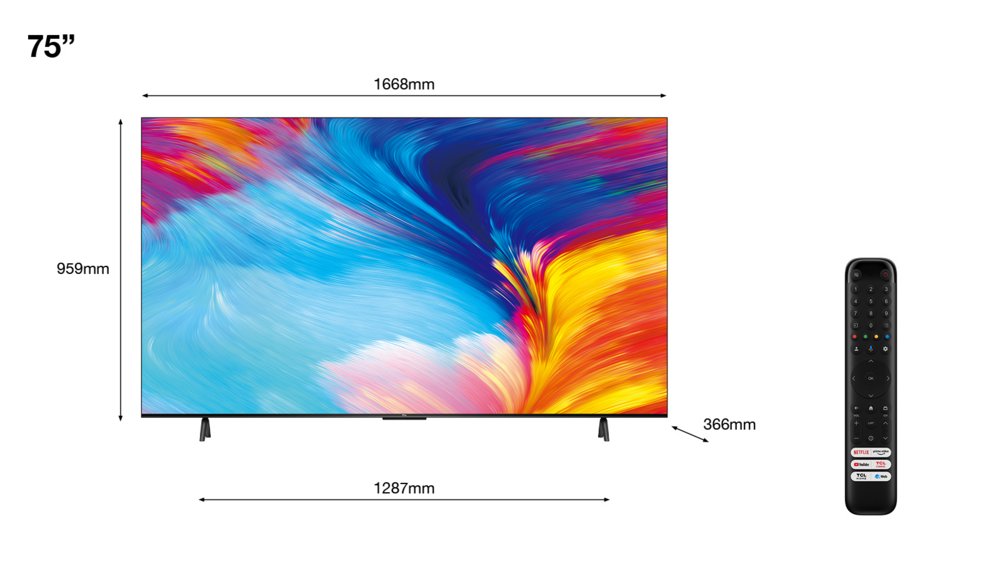 TCL 75P635 | 75'' Ultra HD 4K | LED Smart TV | Wifi | Google TV | HDR10 | 60Hz - Afbeelding 6
