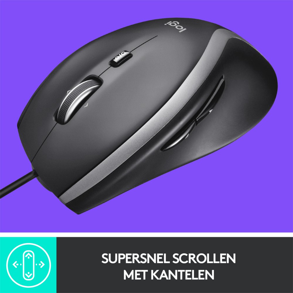 Logitech M500s Advanced | Bekabelde Muis | Rechtshandig | USB-A | 4000 DPI | Zwart/Zilver - Afbeelding 3