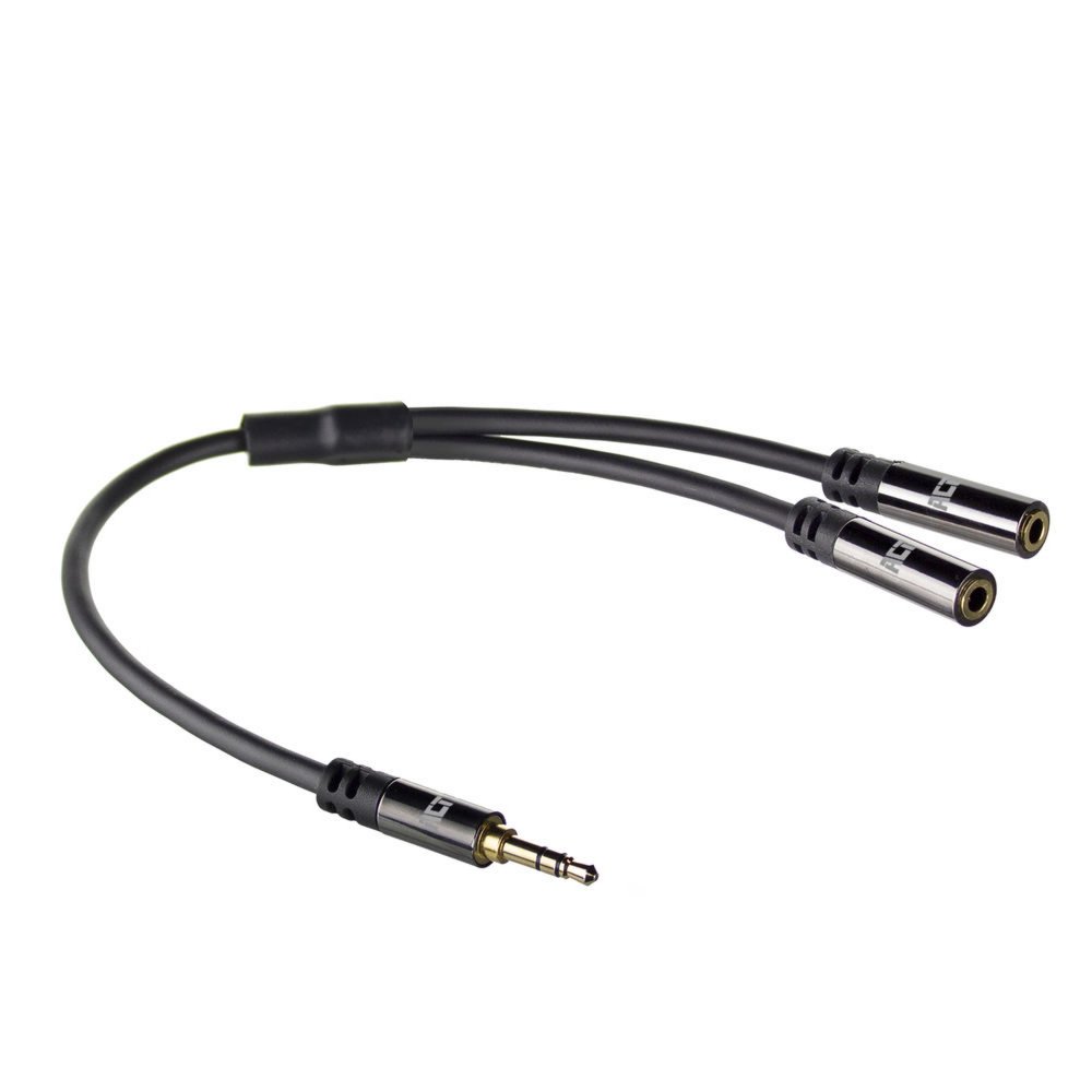 ACT AC3620 | 3.5mm Splitterkabel | 0,15 Meter | 1x Male naar 2x Female | Zwart - Afbeelding 3