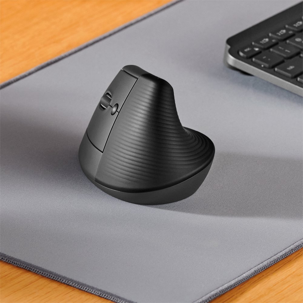 Logitech Lift | Ergonomische Draadloze Muis | Linkshandig | RF + Bluetooth | 4000 DPI | Grafiet - Afbeelding 4