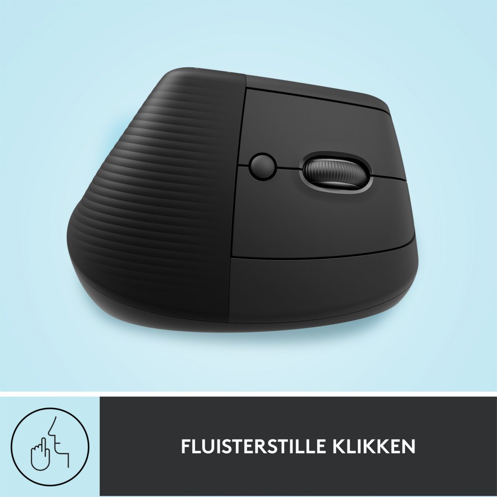 Logitech Lift | Ergonomische Draadloze Muis | Rechtshandig | RF + Bluetooth | 4000 DPI | Grafiet - Afbeelding 9