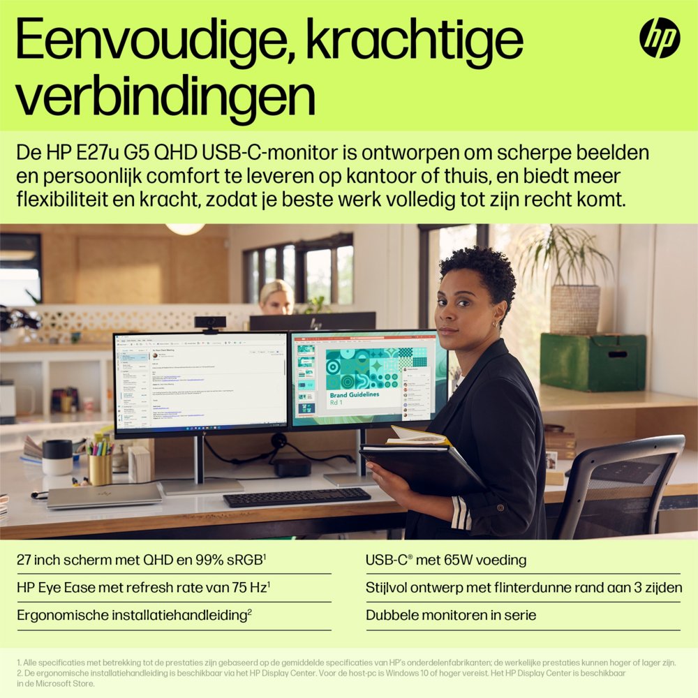 HP E27u G5 27" | 2560 x 1440 75Hz | USB-Hub | Monitor - Afbeelding 15