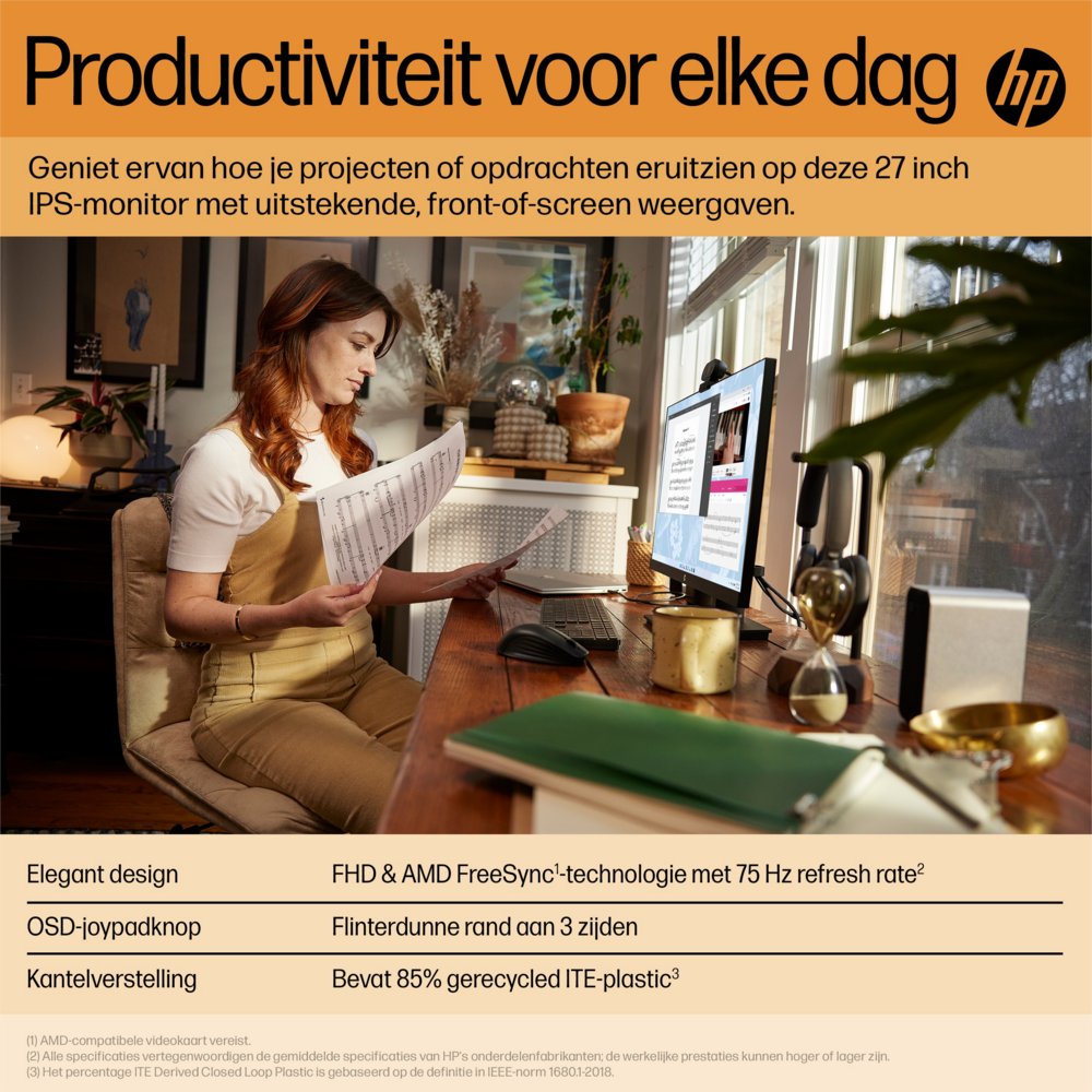 HP V27i G5 27" | 1920x1080 IPS | 75Hz | Monitor - Afbeelding 14
