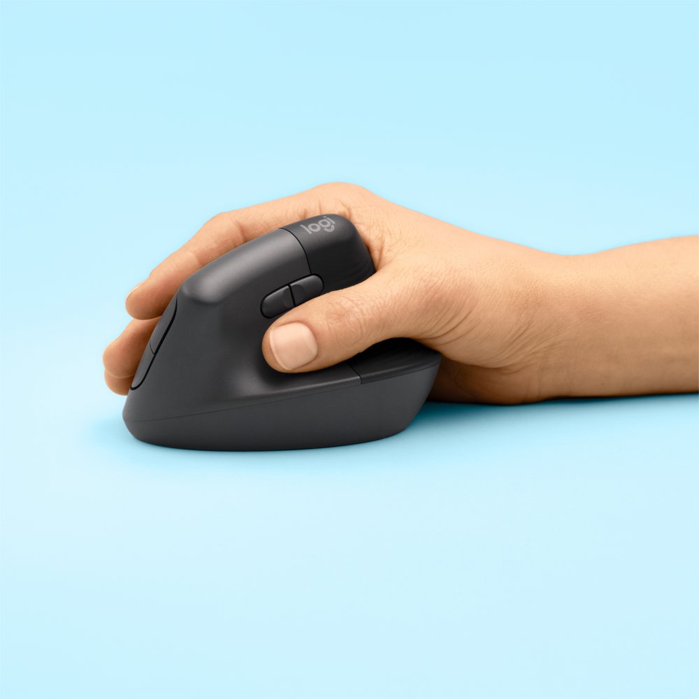 Logitech Lift | Ergonomische Draadloze Muis | Rechtshandig | RF + Bluetooth | 4000 DPI | Grafiet - Afbeelding 4