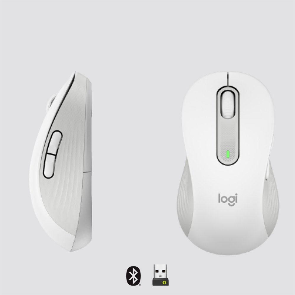 Logitech Signature M650 | Draadloze Muis | Linkshandig | RF + Bluetooth | 2000 DPI | Wit - Afbeelding 7