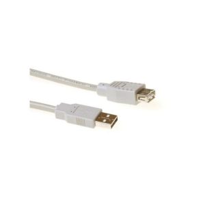 ACT USB 2.0 verlengkabel USB A male - USB A female ivoor
