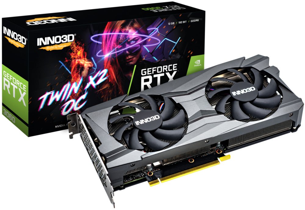 Inno3D GeForce RTX 3060 TWIN X2 OC LHR | 12GB GDDR6 VRAM | Videokaart | GPU | Nvidia - Afbeelding 2