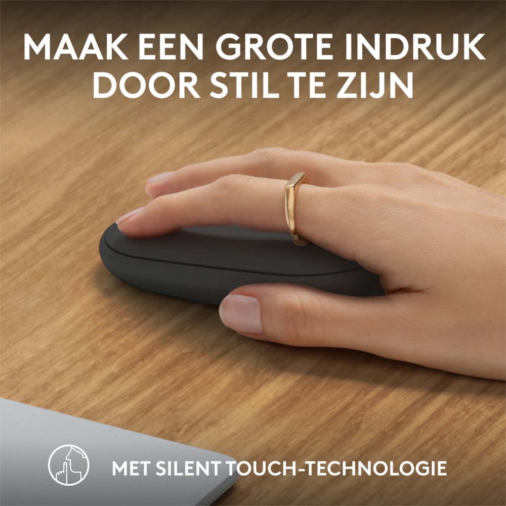 Logitech Pebble 2 M350s | Draadloze Muis | Links- en Rechtshandig | RF + Bluetooth | 4000 DPI | Grafiet - Afbeelding 6
