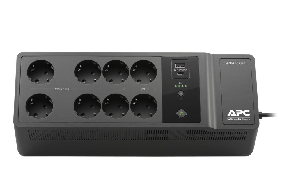 APC Back-UPS BE850G2-GR | 850 VA | 8 Schuko Stopcontacten (6 op Accu) | USB Type-A & C | AVR Spanningstabilisatie | Bescherming tegen Stroomstoringen - Afbeelding 3