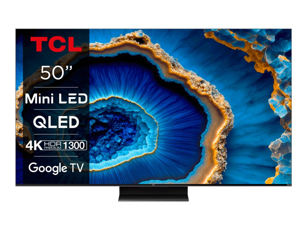 TCL 55V6B 50" | Ultra HD 4K QD-Mini LED Smart TV | Google TV + Wifi | Dolby Vision & HDR10+ | Quantum Dot voor Levendige Kleuren | Local Dimming | 144Hz