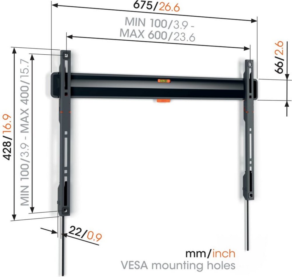 Vogel's Comfort TVM3605 | Vaste TV-beugel | 40-100" | max 75kg | VESA 600x400 - Afbeelding 4
