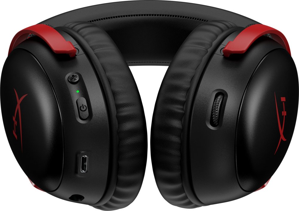 HyperX Cloud III | Draadloze Over-ear Gaming Headset | USB-A & USB-C Receiver | Zwart/Rood - Afbeelding 6