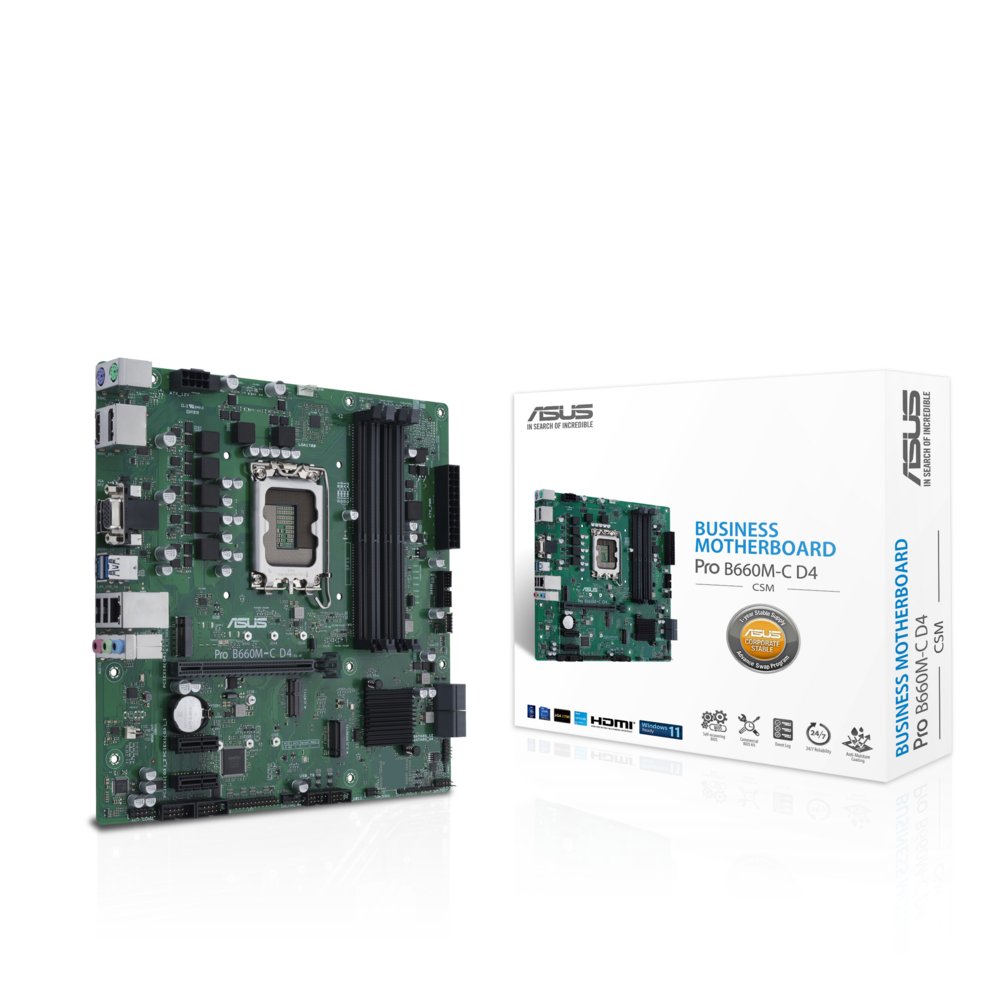 ASUS PRO B660M-C D4-CSM | Socket LGA 1700 | Intel B660 | 4xDDR4 | Micro-ATX | Moederbord - Afbeelding 6