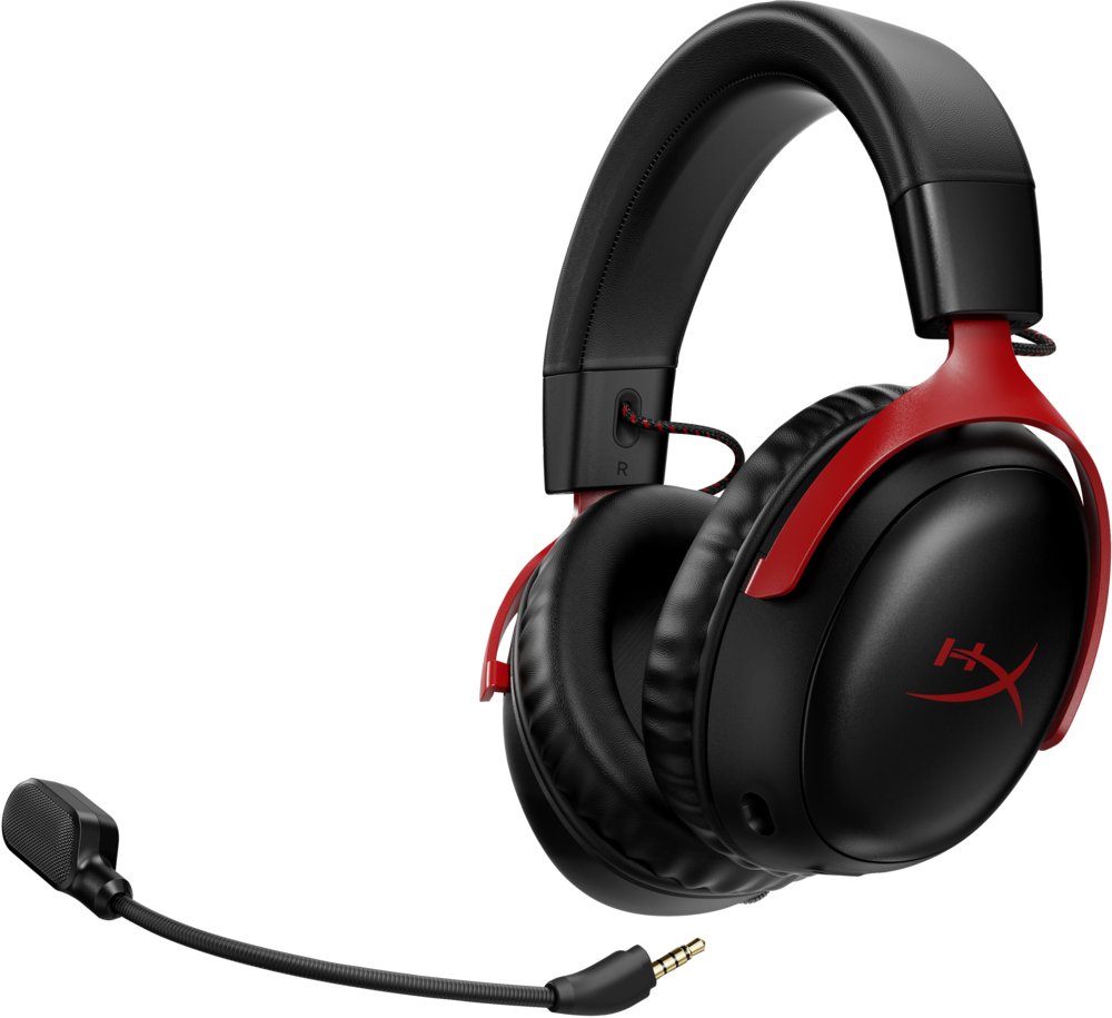 HyperX Cloud III | Draadloze Over-ear Gaming Headset | USB-A & USB-C Receiver | Zwart/Rood - Afbeelding 4