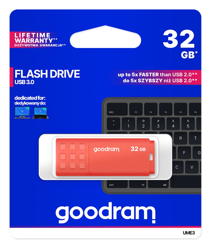Goodram UME3 | 32GB USB-A 3.2 Flash Drive | Oranje - Afbeelding 3