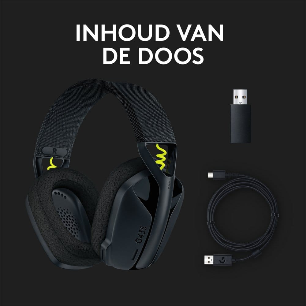 Logitech G435 Wireless Gaming Headset | Bluetooth & Lightspeed | Hoofdband | Zwart - Afbeelding 18