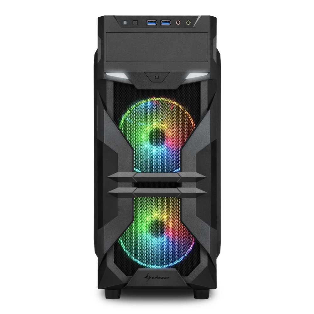 Sharkoon VG7-W RGB | Midi Tower Behuizing | Zwart | Met RGB-verlichting en Acryl Zijpaneel - Afbeelding 3
