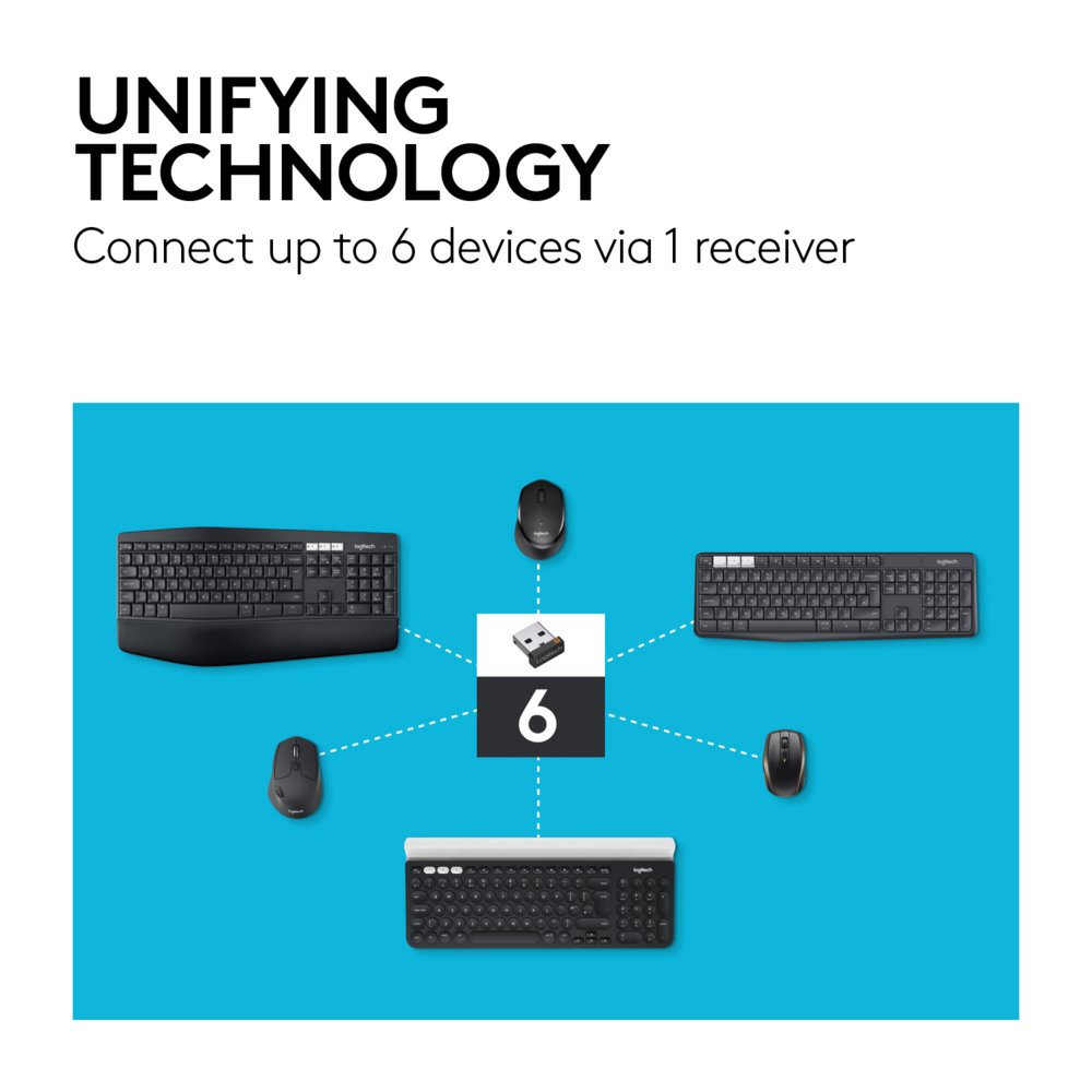 Logitech M590 Multi-Device Silent | Draadloze Muis | Rechtshandig | RF + Bluetooth | 1000 DPI | Zwart - Afbeelding 10