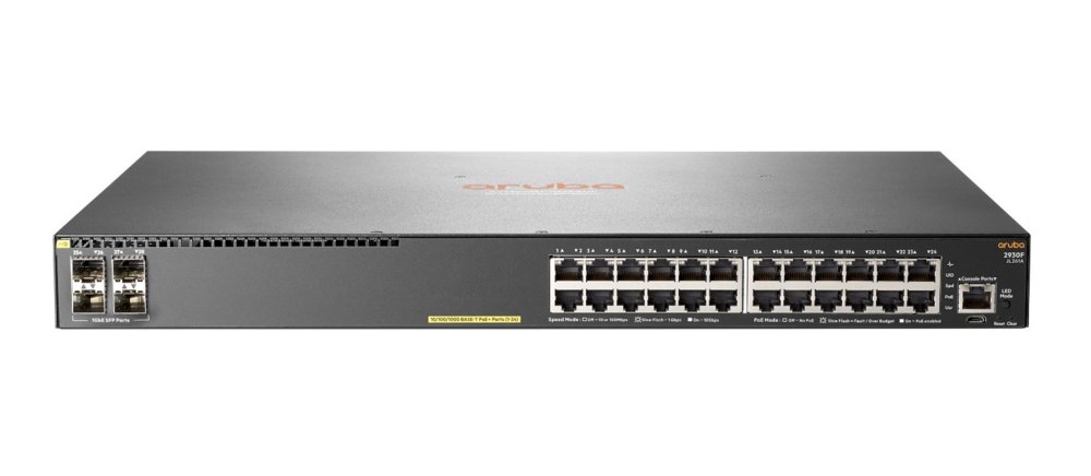 HPE Aruba 2930F 24G PoE+ 4SFP | Managed L3 Switch | 24 Poorten | Gigabit Ethernet (10/100/1000 Mbps) | PoE+ | 1U Rackmount | Grijs - Afbeelding 2