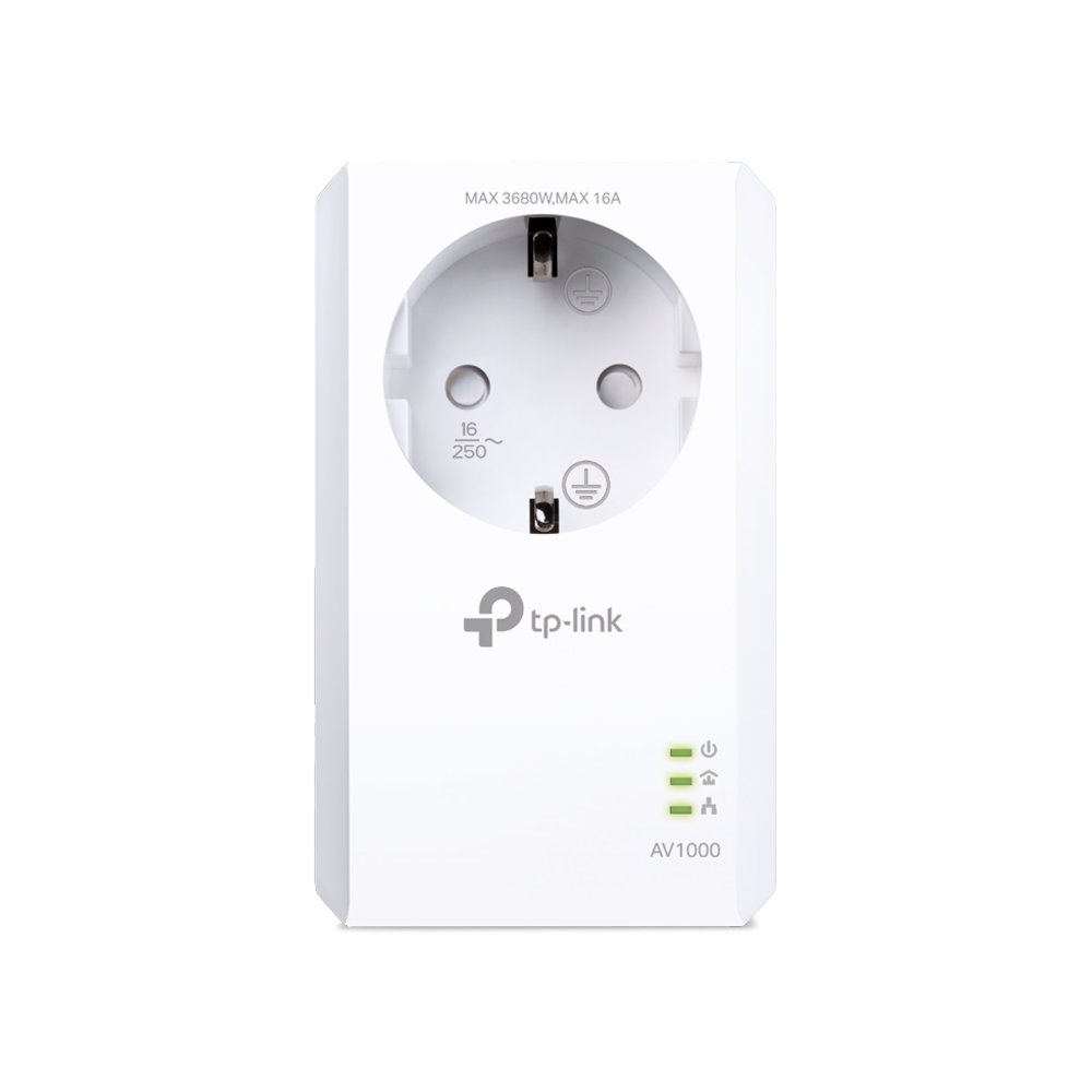 TP-Link TL-PA7017P KIT | Powerline Adapter | 1000 Mbps | Gigabit Ethernet | Met Stopcontact | Wit - Afbeelding 2
