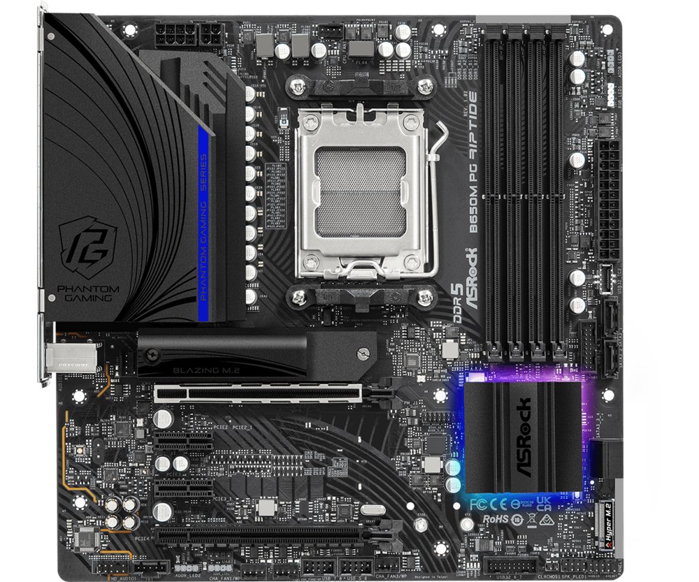 Asrock B650M PG Riptide | Socket AM5 | AMD B650 | 4xDDR5 | Micro-ATX | Moederbord - Afbeelding 3