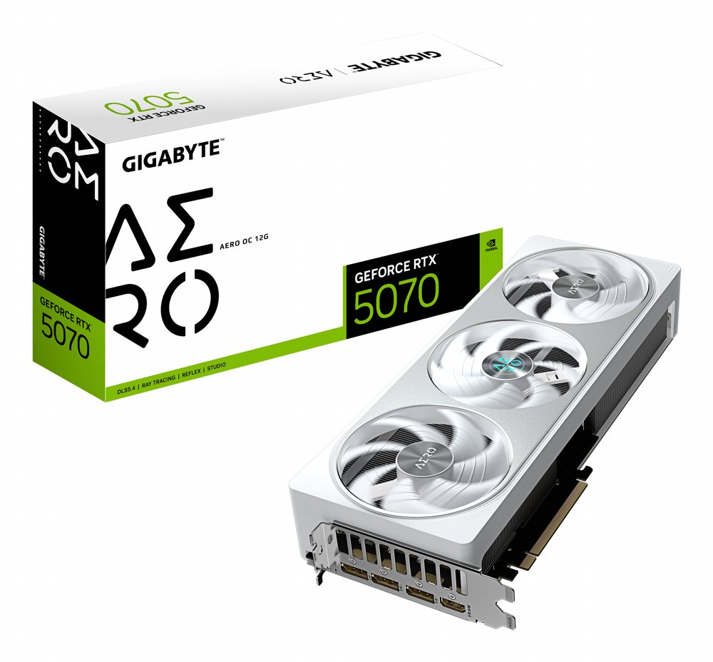 GIGABYTE GeForce RTX 5070 AERO OC | 12GB GDDR7 | DLSS 4 | Videokaart | Nvidia GPU
