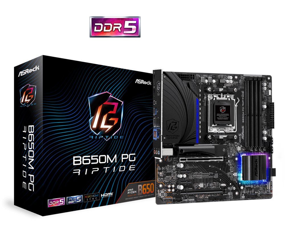 Asrock B650M PG Riptide | Socket AM5 | AMD B650 | 4xDDR5 | Micro-ATX | Moederbord - Afbeelding 7