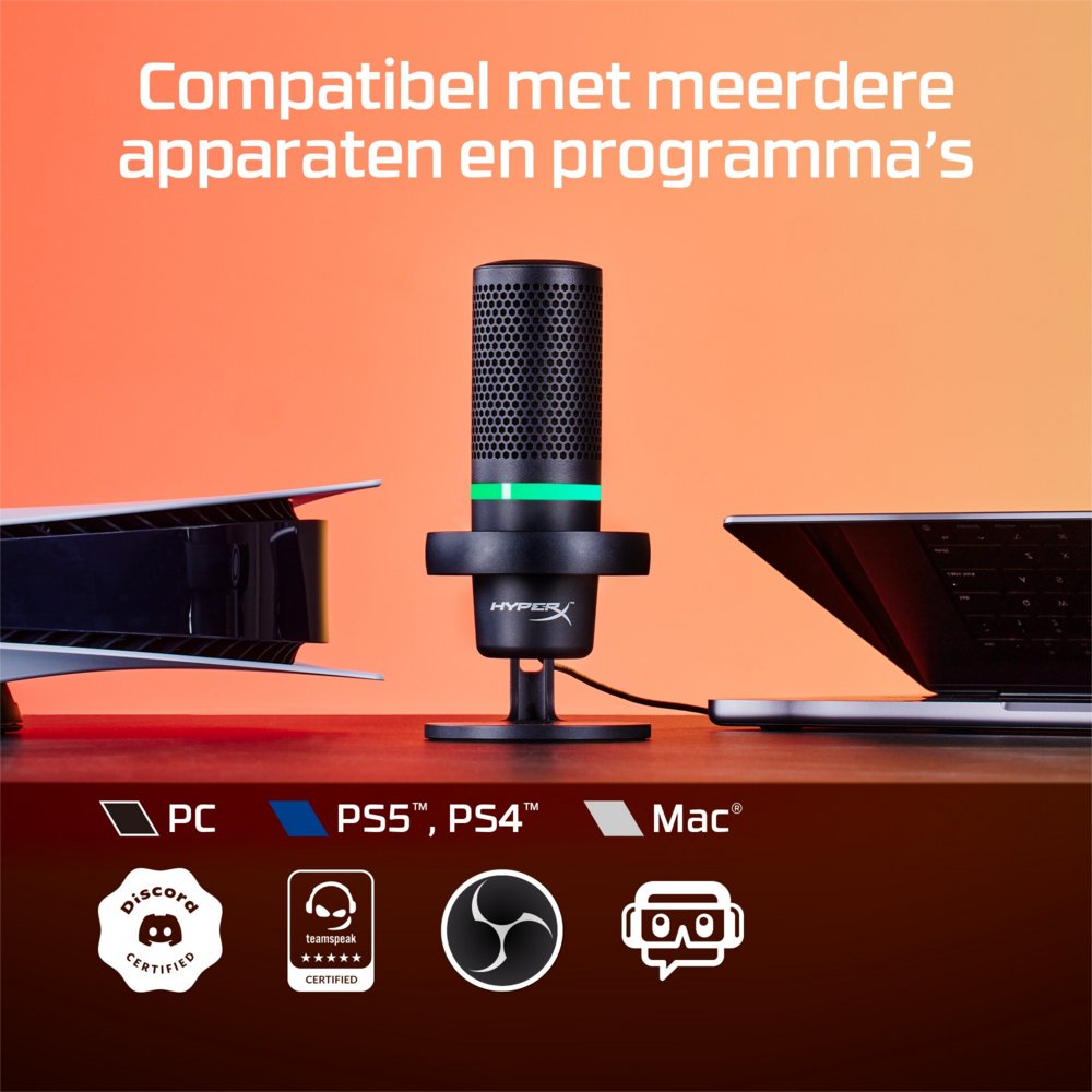 HyperX DuoCast | USB-microfoon | RGB-verlichting | Voor pc en console | Zwart - Afbeelding 12
