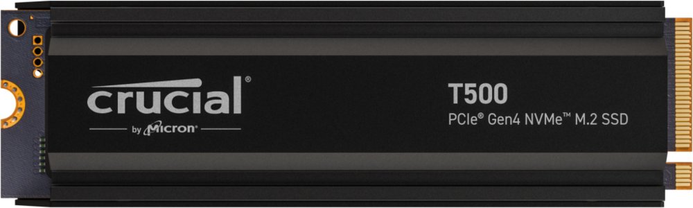 Crucial T500 | 1TB NVMe SSD | M.2 Gen4 | 7.300MB/s Lezen | 6.800MB/s Schrijven | Heatsink