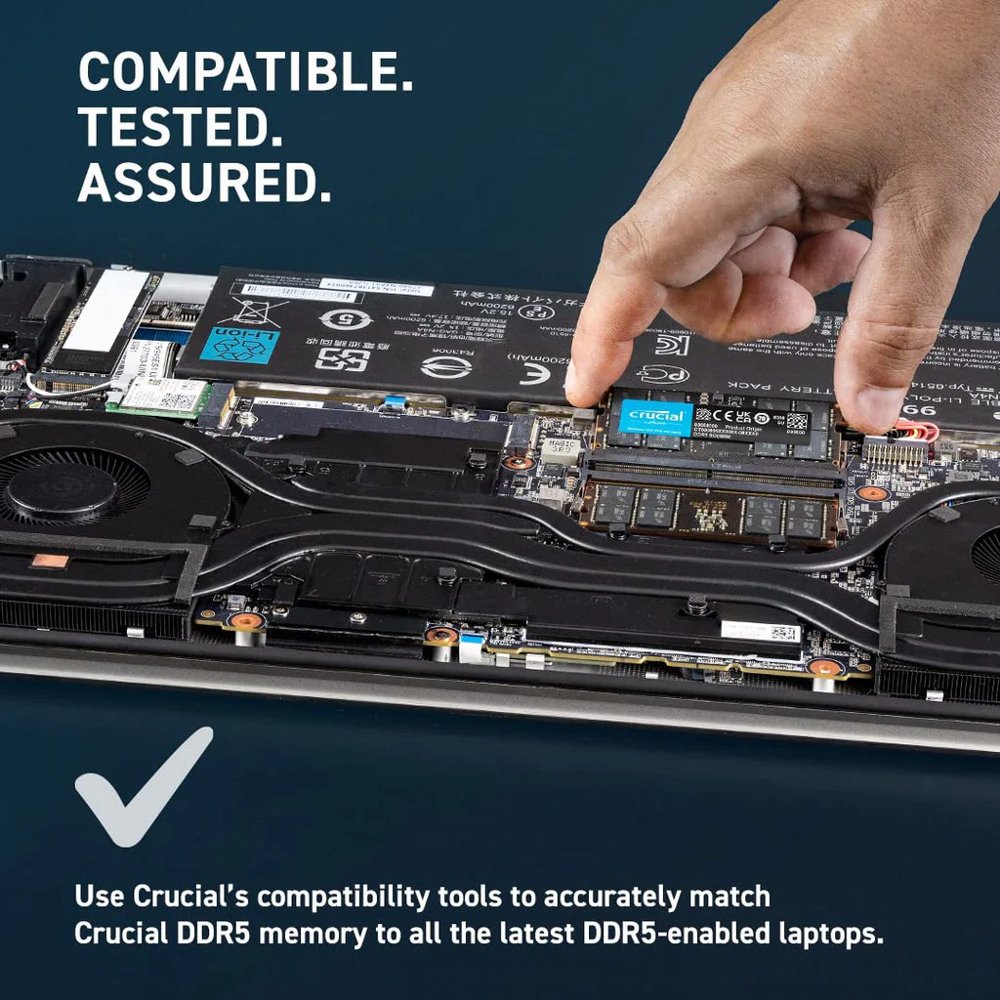 Crucial | 1x16GB DDR5 | 5600MHz | SODIMM | CL46 | Geheugenmodule | RAM - Afbeelding 4