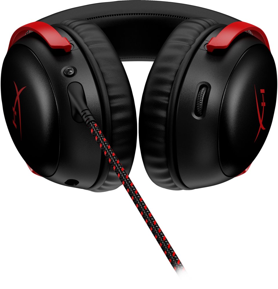 HyperX Cloud III | Bedrade Over-ear Gaming Headset | 3.5mm + USB-A + USB-C | Zwart/Rood - Afbeelding 3
