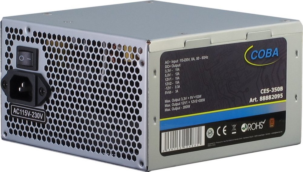 Inter-Tech Coba System | 350 Watt ATX PSU | Power Supply | Voeding - Afbeelding 2