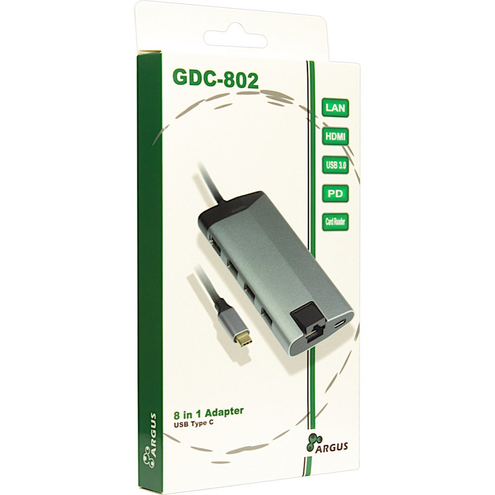 Inter-Tech GDC-802 | Docking Station | USB-C 3.2 Gen 1 | Grijs - Afbeelding 5
