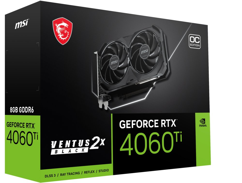 MSI GeForce RTX 4060 Ti VENTUS 2X BLACK OC | 8GB GDDR6 VRAM | Videokaart | GPU | Nvidia - Afbeelding 10