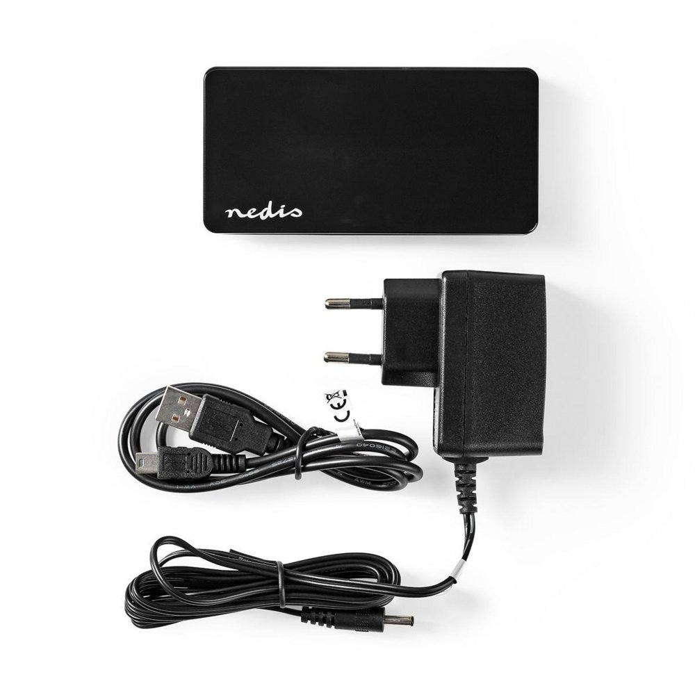Nedis UHUBU2730BK | Interface Hub USB 2.0 | 7 poorten | Inclusief Adapter | Zwart - Afbeelding 7