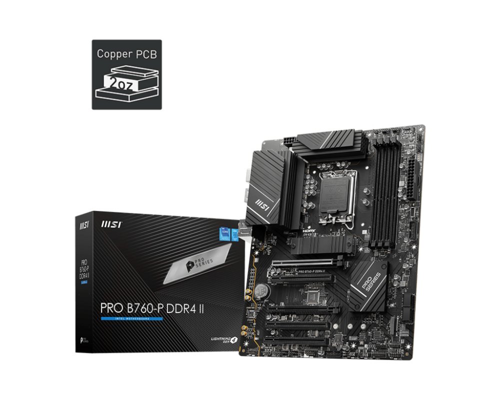 MSI PRO B760-P DDR4 II | Socket LGA 1700 | Intel B760 | 4xDDR4 | ATX | Moederbord