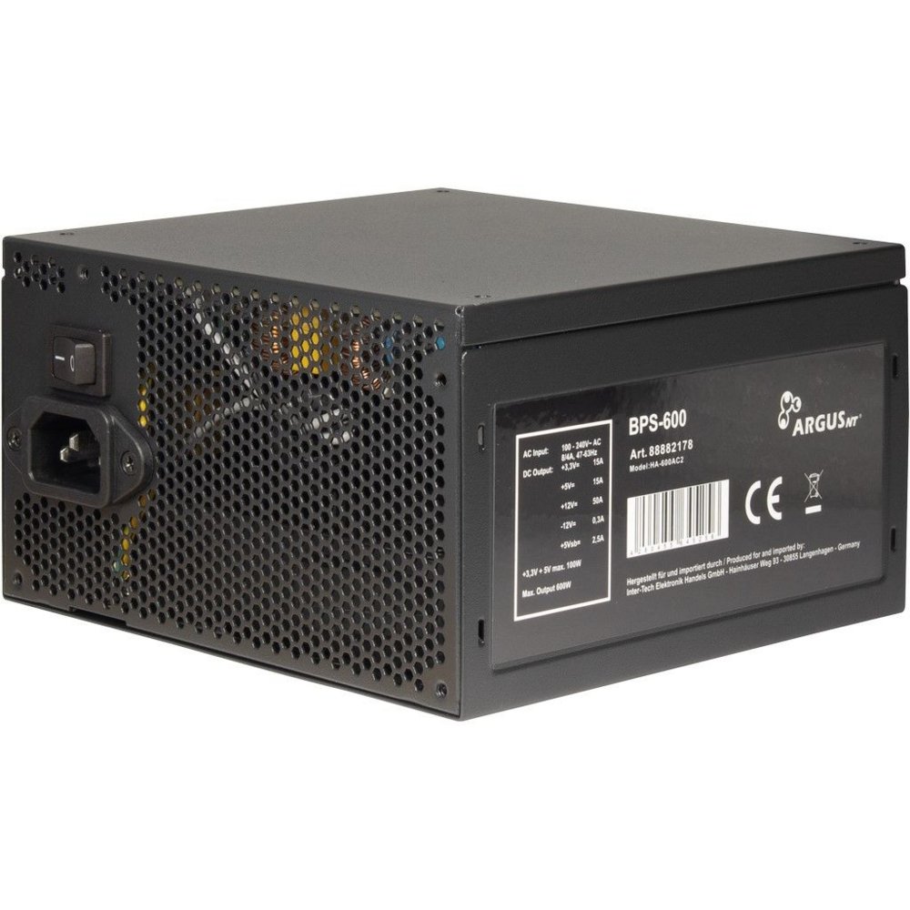 Inter-Tech Argus BPS | 600 Watt ATX PSU | Niet modulair | Power Supply | Voeding - Afbeelding 4