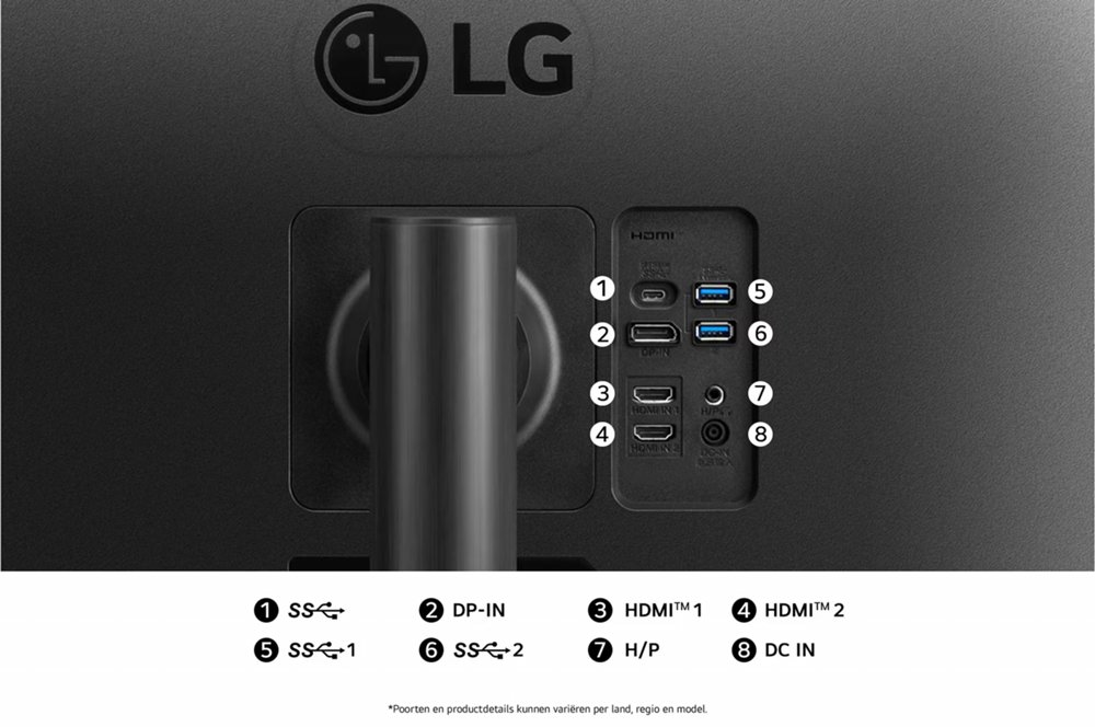 LG 34WR55QK-B | 34" Curved Ultrawide | 3440 x 1440 | Wide Quad HD | Zwart | Power Delivery | USB hub - Afbeelding 4