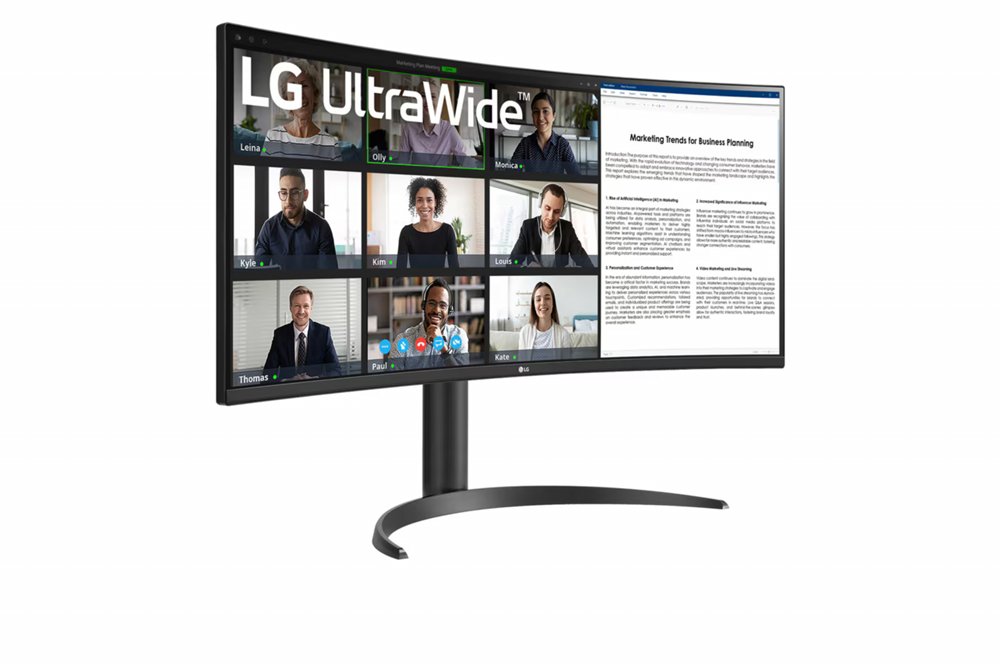 LG 34WR55QK-B | 34" Curved Ultrawide | 3440 x 1440 | Wide Quad HD | Zwart | Power Delivery | USB hub - Afbeelding 5